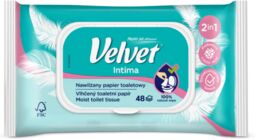 Nawilżany papier toaletowy Velvet Intima 48 listków