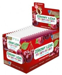 Zdrowy Lizak MNIAM-MNIAM mussssująca wiśnia kształt kulki, 40
