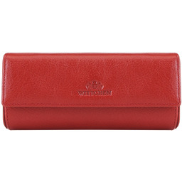 Etui na okulary skórzane proste czerwone