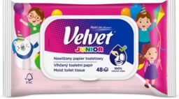 Nawilżany papier toaletowy Velvet Junior 48 listków