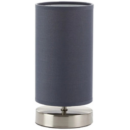Brilliant Stołowa lampka tuba Clarie 13247/22 tkaninowa szara