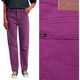 Lee CAROL REGULAR Foxy Violet MOM JEANS AMARANTOWE