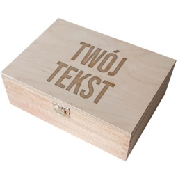 Drewniana herbaciarka z grawerem - produkt z własnym