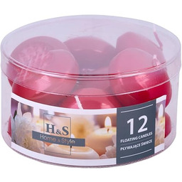 DONAU HOME zestaw lakierowanych świec pływających/metaliczna czerwień /