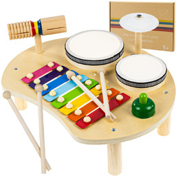 Drewniana Perkusja Dla Dzieci Cymbałki Zabawka Muzyczna Zestaw
