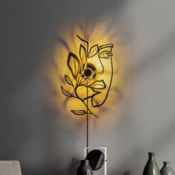 Kinkiet Flower Faced Opviq, czarny, salon / jadalnia,