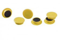 Magnesy do tablic średnica 21mm żółte 6 sztuk