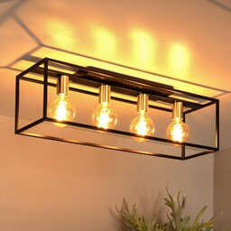 Lucide Lampa sufitowa Ruben, czarna, 90 cm, 4-punktowa,