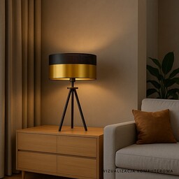 Pakamera Czarno-złota lampa stołowa na trójnogu ALTA GLAM