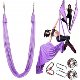 Szarfa akrobatyczna, chusta aerial silk wielofunkcyjna 6metrów fioletowy
