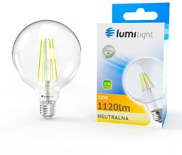 Żarówka LED E27 G95 9W filament 4000K barwa