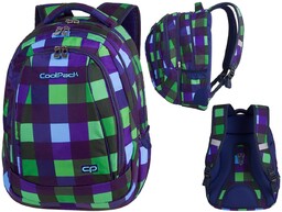 Plecak szkolny dla chłopca, kratka, niebieski, CoolPack