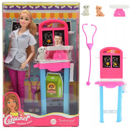 Lalka Typu Barbie Weterynarz I Zwierzaki Zestaw