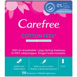 CAREFREE Cotton Feel wkładki higieniczne nieperfumowane Normal 56szt.