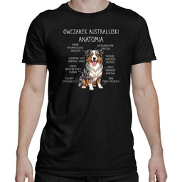 Owczarek Australijski - anatomia - męska koszulka