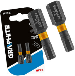 Graphite Bity udarowe HEX (imbus) 4 x 25