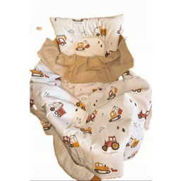 Cudny Dwustronny Komplet Muślinowy Kocyk/Kołderka Podusia