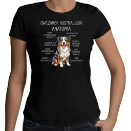 Owczarek Australijski - anatomia - damska koszulka