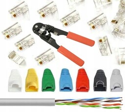 Zaciskarka 50m Kabla Wtyki RJ45 Osłonki