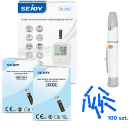 Glukometr do pomiaru glukozy we krwi SEJOY nakłuwacz
