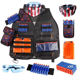 Hedo, Akcesoria do Nerf kamizelka, 30 strzałek, okulary