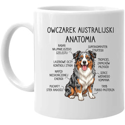 Owczarek Australijski - anatomia - kubek na prezent