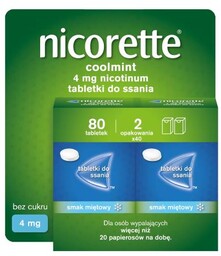 Nicorette Coolmint 4mg, 80 tabletek do ssania