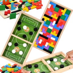 Kingszop Drewniana Gra Zręcznościowa Piłkarzyki Cymbergaj Tetris Fast