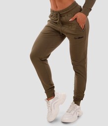 GymBeam Damskie spodnie dresowe TRN Olive