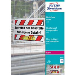 Folia AVERY ZWECKFORM 0,13 mm do drukarek laserowych