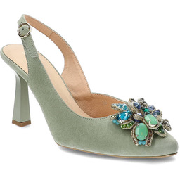 Kordel Zielone Czółenka Eleganckie Buty Damskie