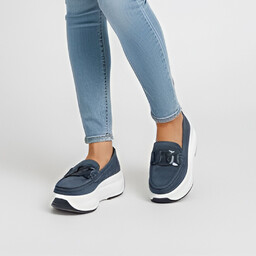 Filippo Granatowe Półbuty Wsuwane Buty Damskie Na Platformie