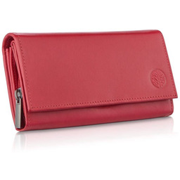 Portfel skórzany Betlewski BPD-NVTC-12 RED czerwony