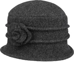 Kapelusz z Sukna Welnianego Beata by Seeberger, antracytowy,