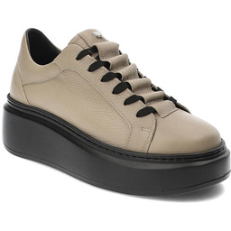 Karino Beżowe Sneakersy Modne Skórzane Buty