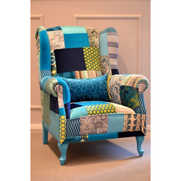 Pakamera Fotel Uszak Blue Patchwork Juicy Colors