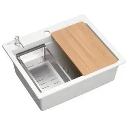 Quadron KURT 110 HCQK5052BIK Granitowy Biały Zlewozmywak prostokątny