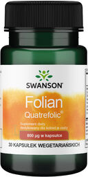 Swanson Folian Quatrefolic, kwas foliowy 800 g, 30