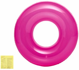 Koło do pływania TRANSPARENT różowe Intex 59260