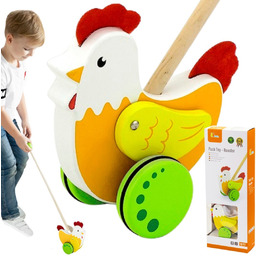 Viga Toys Viga Drewniany Pchacz Edukacyjny Kurka