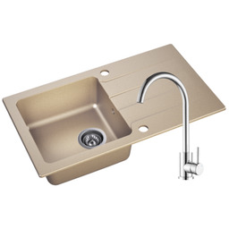 Zlewozmywak granitowy Lagoon 76 x 43,5 cm beżowy