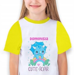 Piżama Komplet Dziecięca Żółta DINO IMIĘ Wz 110