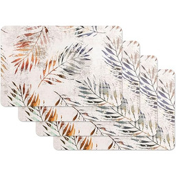 Venilia Zestaw podkładek na stół, jasnoszare liście palmowe