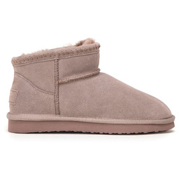 Damskie botki zamszowe z wełną beżowe