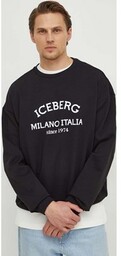 Iceberg bluza męska kolor czarny z nadrukiem