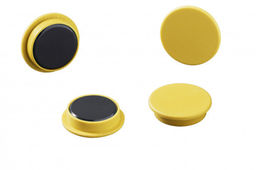 Magnesy do tablic średnica 32mm żółte 4 sztuki