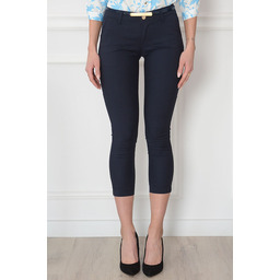 Eleganckie spodnie cygaretki z blaszką granat Cadis