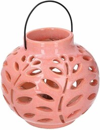 Różowa okrągła ceramiczna latarnia, Średnia