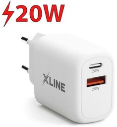 XLINE Ładowarka sieciowa WC620W 20W+20W Biały