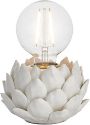 Lampa stołowa ceramiczna biała w kształcie kwiatu 99147